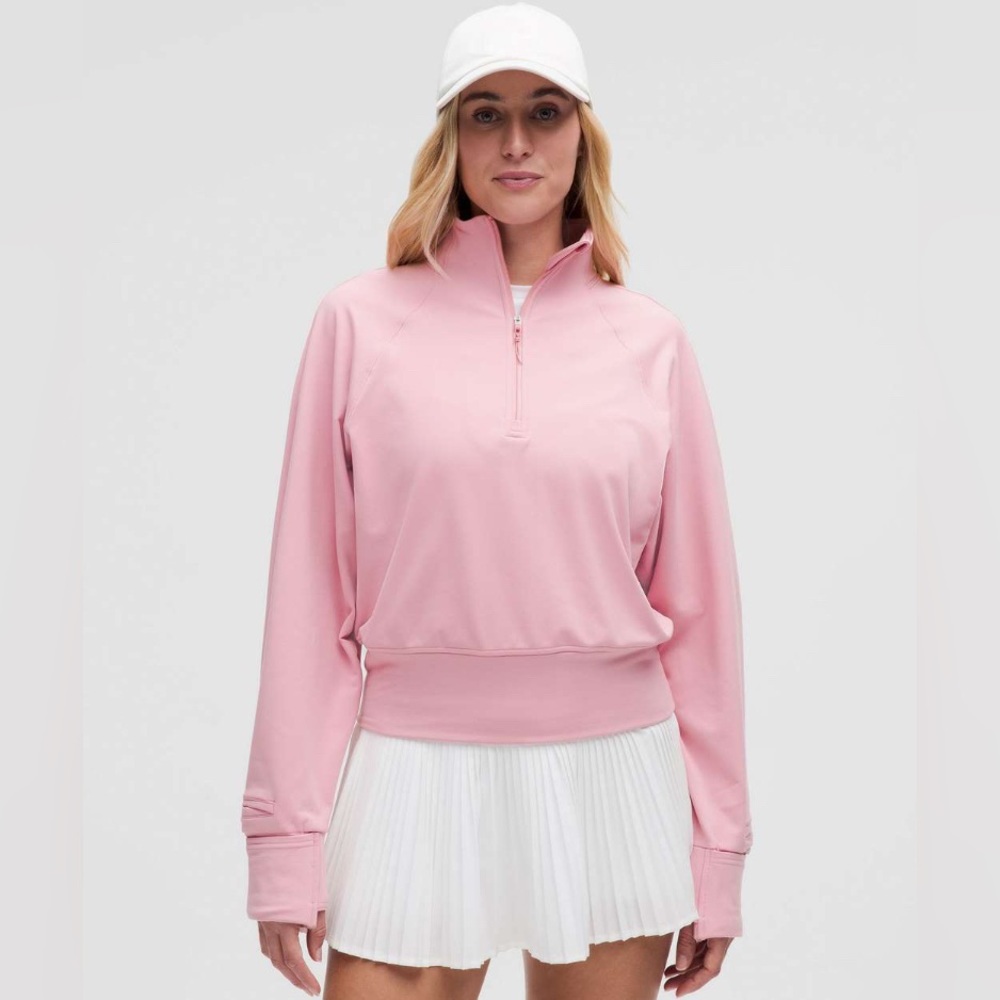 NWT Lululemon 8 Its Rulu Fleece Half Zip Pink Tide